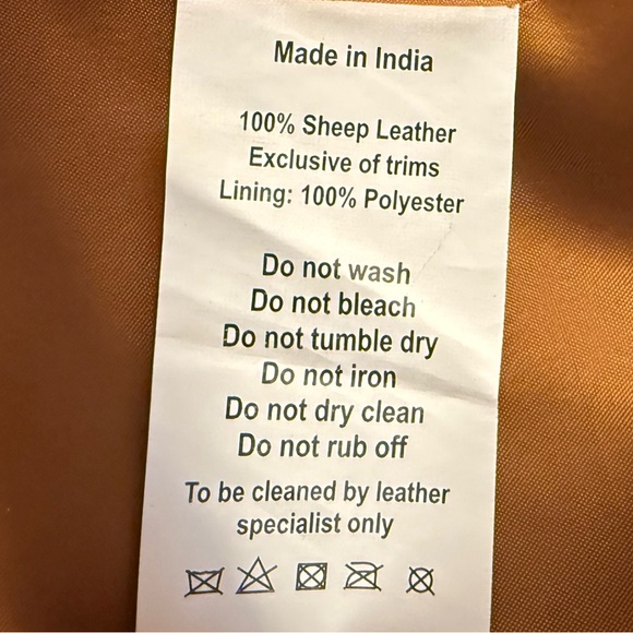 NWT Quince Leather Stand- Collar Jacket in Cognac - Picture 15 of 16